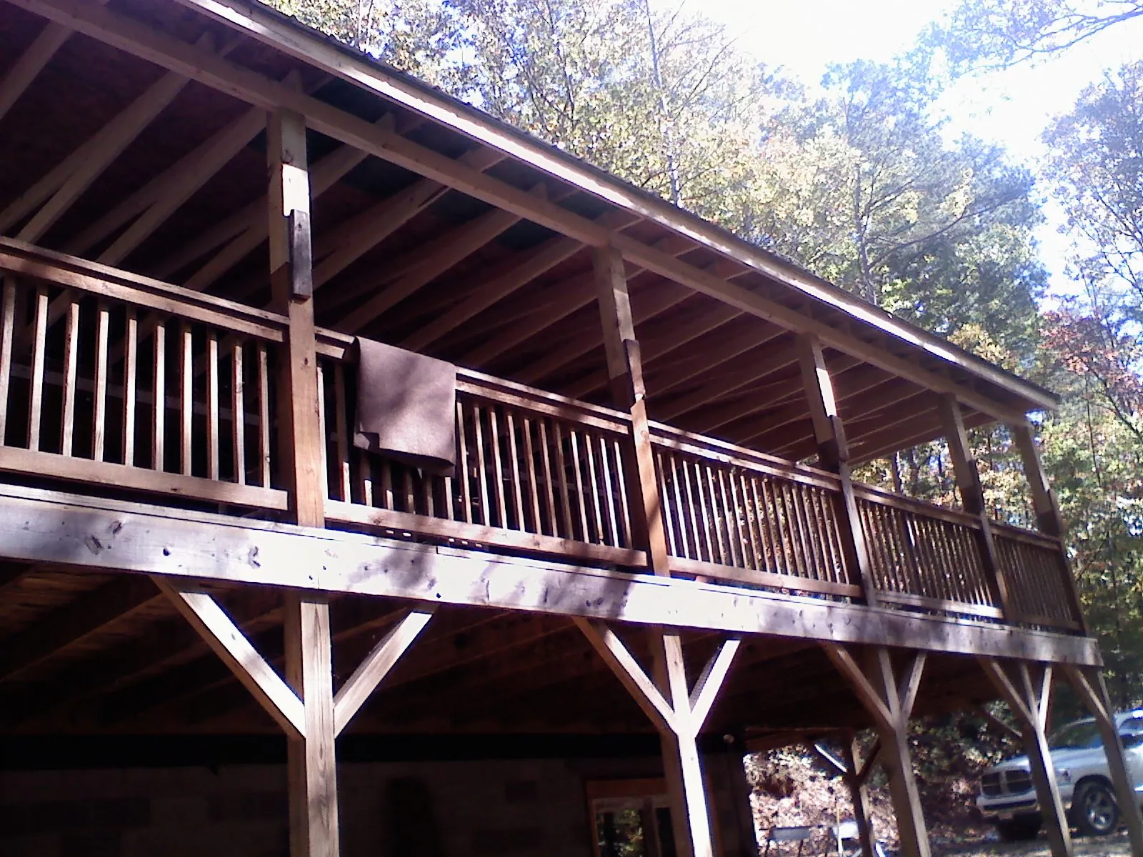 Timber framing under a new elevated porch and deck — Roof Leak Repair in Thorofare by Roofing Brothers